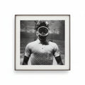 "Man Underwater" Framed Picture