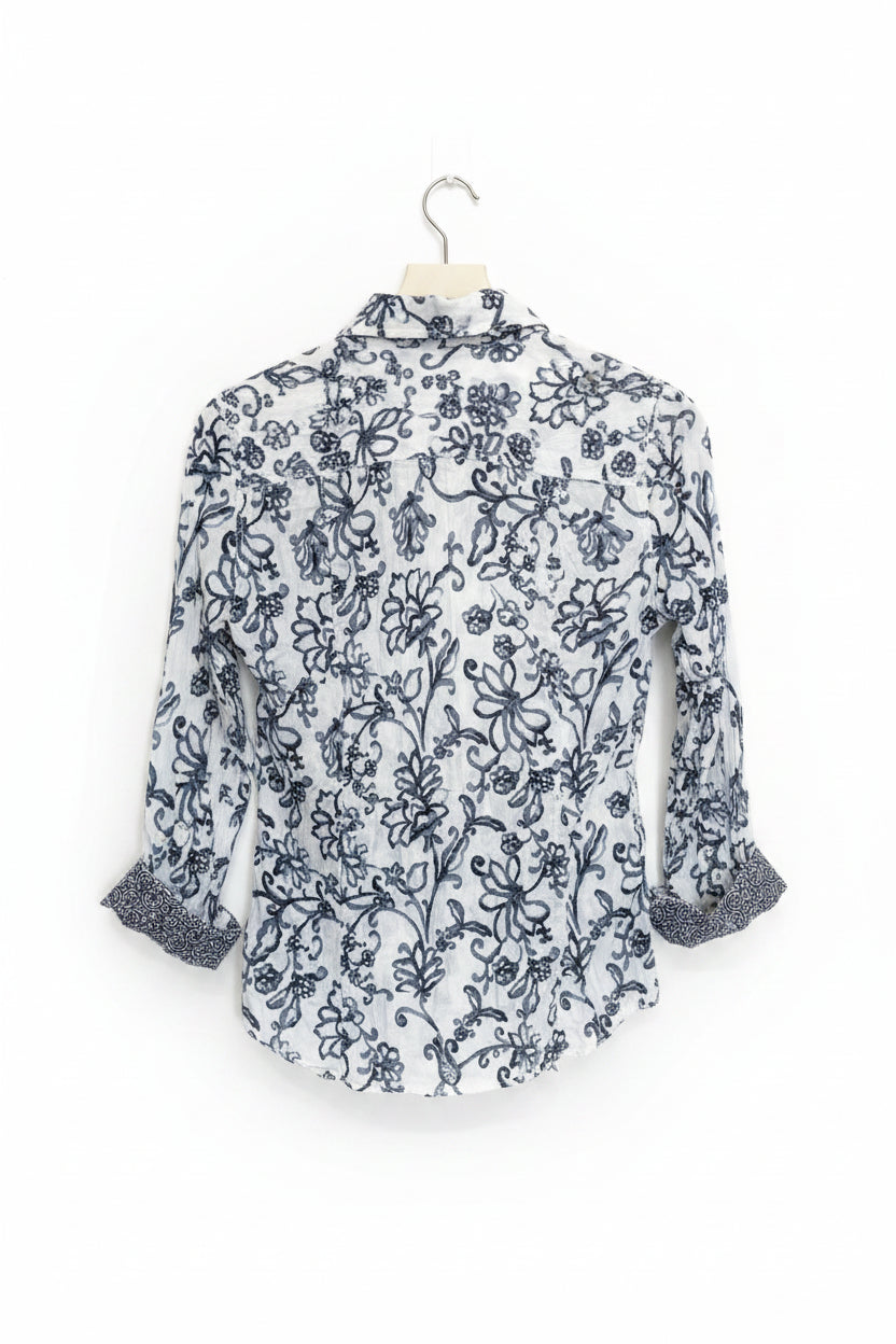 CINO Indigo Floral Long-Sleeve