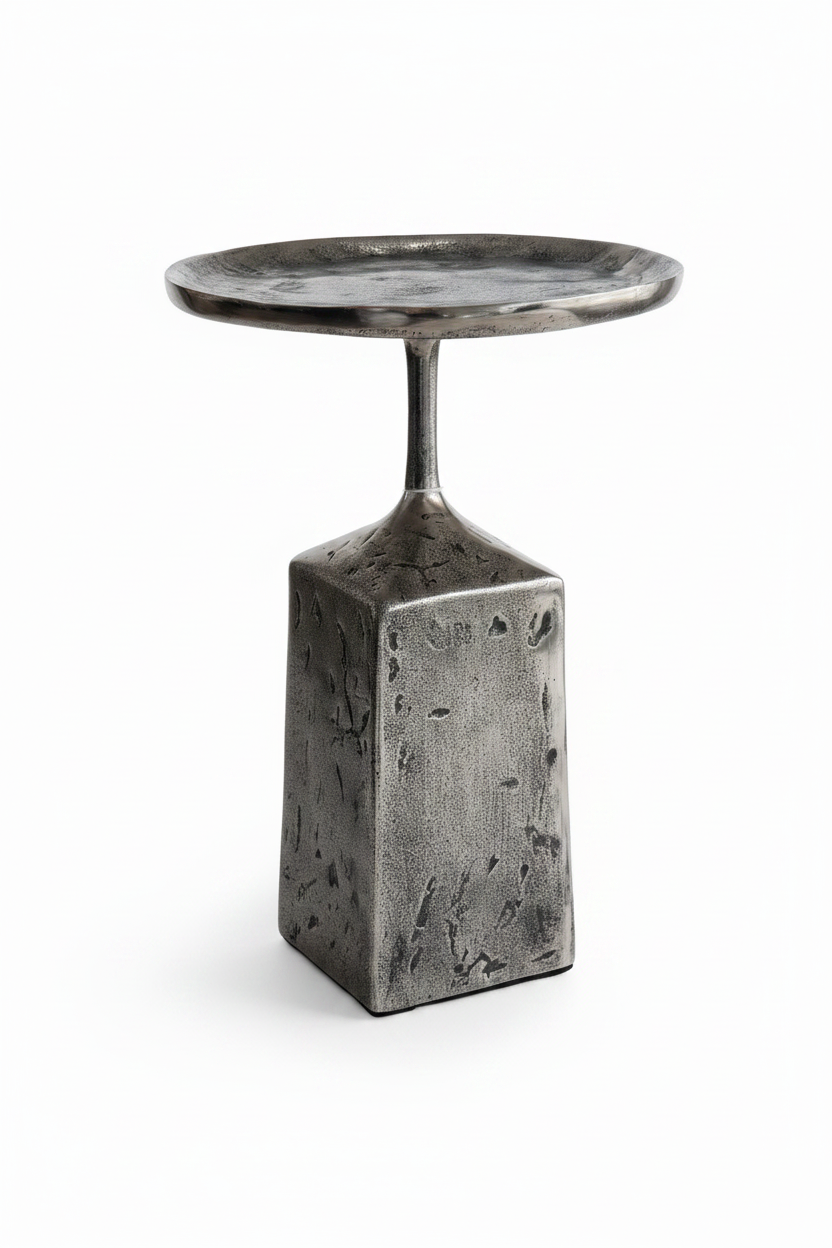 Antique Nickel Side Table